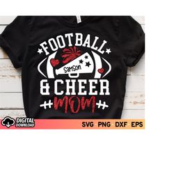football and cheer mom svg, cheer megaphone svg, football mom svg, glitter red cheerleader svg, cheer mom shirt svg, gam
