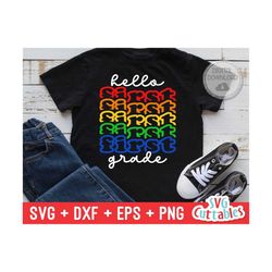 Hello First Grade svg - 1st Grade Cut File - Back To School svg - dxf - eps - png - Cut File - Silhouette - Cricut - Dig