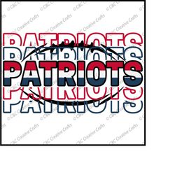Patriots Football Stacked Letters | SVG |PNG |JPG| Sublimation | Instant Digital download