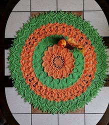 Handmade crochet lace doily round tablecloth Halloween 79cm31.1inch