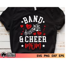 Band and Cheer Mom SVG, Football Cheer Svg, Marching Band Svg, Halftime Show Svg, Glitter Red Cheer Svg, Cheer Mom Shirt