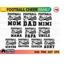 football cheer family svg bundle, football and cheer mom svg shirt, football cheer mom svg, cheer biggest fan, cheer lif
