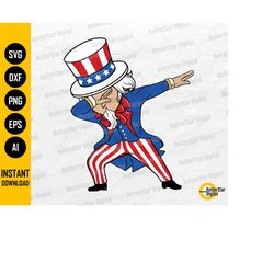 dabbing uncle sam svg | cute funny 4th of july t-shirt graphics sticker | cricut silhouette cameo cut clipart vector dig