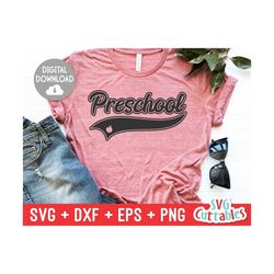 Preschool svg - Preschool Cut File - Teacher - Swoosh - svg - dxf - eps - png - Cut File - Silhouette - Cricut - Digital