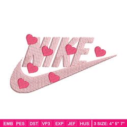 nike heart embroidery design, logo embroidery, logo design, logo shirt, digital download