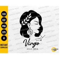 Virgo Girl SVG | Star Sign Zodiac T-Shirt Decal Vinyl Wall Art Tee | Cricut Silhouette Cameo Cuttable Clipart Vector Dig