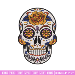 Head skull embroidery design, Skeleton embroidery, Emb design, Embroidery shirt, Embroidery file, Digital download