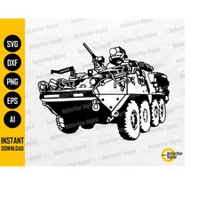 stryker svg | military truck svg | infantry personnel carrier | cricut silhouette cameo cutting file cuttable clipart di