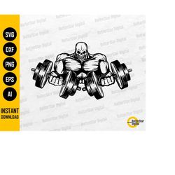 Skull Workout SVG | Warrior SVG | Gym SVG | Fitness Vinyl Decal T-Shirt Gift | Cutting File Printable Clip Art Vector Di