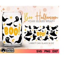 libby glass can halloween svg, halloween libbey svg, fall can glass svg, boo can glass svg, 16oz glass can wrap svg, gla