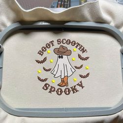 Spooky Vibes Embroidery Design, Howdy Spooky Embroidery File, Spooky Halloween Embroiery Design, Instant Download