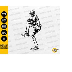 Skeleton Pitcher SVG | Baseball SVG | Sports T-Shirt Sticker Decal Graphics | Cricut Cut File Cuttable Clipart Vector Di