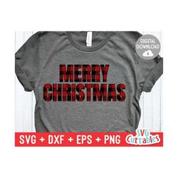 Merry Christmas Plaid - Christmas svg - Cut File - svg - eps - dxf - png - Buffalo Plaid - Silhouette - Cricut file - Di