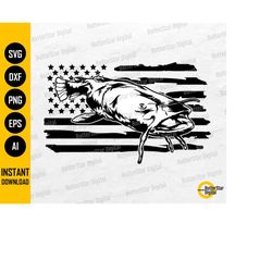 US Flathead Catfish SVG | USA Flatheads Svg | Fishing T-Shirt Decals | Cricut Silhouette Cutting Files Clipart Vector Di