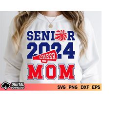 senior mom svg 2024, football and cheer mom svg 2024, color customized