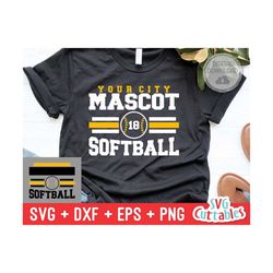 softball svg - softball template - svg - eps - dxf - png - silhouette -  cricut cut file - 0044 - softball team - digita