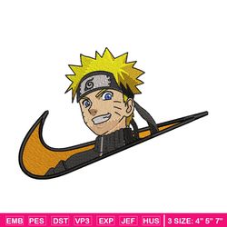 Nike x Naruto smile embroidery design, Naruto embroidery, anime design, embroidery file, anime shirt, Digital download