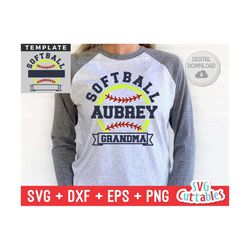 softball svg - softball template 0037 - svg - eps - dxf - png - silhouette -  cricut cut file - softball team - digital