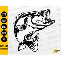 Bass Fish SVG | Bass Fishing SVG | Bass Angling SVG | Fish Decal Sticker Graphic | Cricut Cutting File Clipart Vector Di