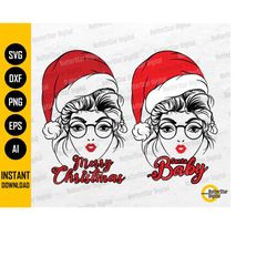 Merry Christmas Girl SVG | Santa Baby SVG | Cute Christmas Gift | Cricut Silhouette Cutting Printable Clip Art Vector Di