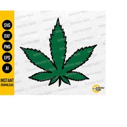 Cannabis Leaf SVG | Marijuana Leaves | Weed Hemp Pot Ganja | Cricut Silhouette Cameo Cutting Printable Clipart Vector Di