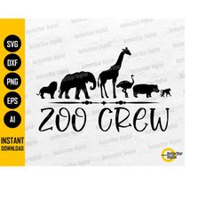 Zoo Crew SVG | Wild One SVG | Cute Animals SVG | Kids Birthday Party Decor T-Shirt | Cricut Cut Files Clip Art Vector Di