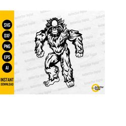 Sasquatch SVG | Bigfoot SVG | Ape Monster SVG | Nature Outdoors Mountains Woods Forest | Cutting File Clip Art Vector Di