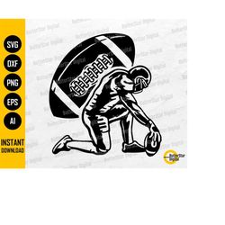 Football Player Kneeling SVG | Football Team SVG | Cricut Silhouette Cutting Files Printable Clip Art Vector Digital Dow