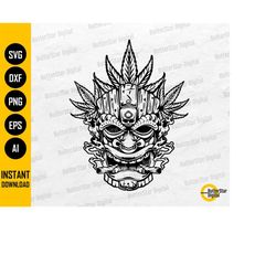 Tiki Mask Smoking 2 Joints SVG | Smoke Weed SVG | 420 Ganja Hash Herb Dope Kush | Cut Files Cuttables Clip Art Vector Di
