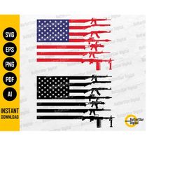 Rifles Flag SVG | United States Flag | Shirt Mug Bags | Weapons Flag | Cricut Cutting File | Clipart Vector Digital Down