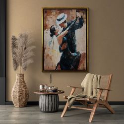 Tango Wall Art, Romantic Couple Framed Canvas, Dancing Couple Wall Art, Endless Tango Canvas, Romantic Dance Wall Art, B