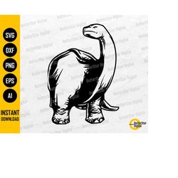 Brontosaurus SVG | Dinosaur SVG | Dino SVG | Prehistoric Animal Svg | Cricut Cutting Files Silhouette Clipart Vector Dig