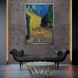 Van Gogh Cafe Framed Canvas, Cafe Terrace Night Art, Cafe Landscape Canvas, Famous Wall Art, Cafe Canvas, Colorful Art,