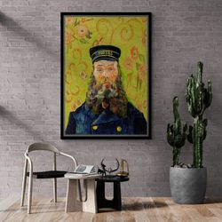 Vincent Van Gogh Wall Art, The Postman Framed Canvas, Gogh Wall Art, Famous Canvas, Portrait Wall Art, Joseph Roulin, Wh