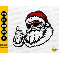 Cool Santa Claus SVG | Christmas Sunglasses SVG | Holiday Gift Winter | Cricut Cutting File Printable Clip Art Vector Di