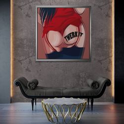 Woman Wall Art, Woman Ass Framed Canvas, Blur Woman Canvas, Pop Art Canvas, Woman Body Wall Art, Large Wall Art, Twerk G