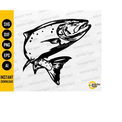 Trout SVG | Fishing SVG | Salmon SVG | Fish Vinyl Stencil Illustration Graphics | Cricut Cut Files Printables Clipart Di
