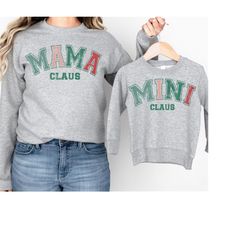 Mama and Mini Claus Png, Varsity Christmas png, Mama Christmas Png, Mini Christmas Png, Merry Christmas png, Distressed