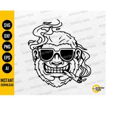 Weed Monkey SVG | Animal Smoking Marijuana SVG | Ape Smoke Cannabis SVG | Cricut Cutting File Cuttable Clipart Vector Di