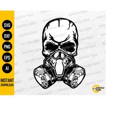 skull gas mask svg | biohazard svg | gothic t-shirt tattoo decal vinyl graphics | cricut cutting files clipart vector di