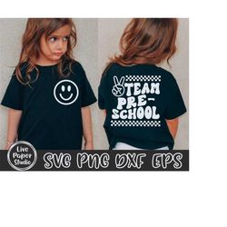 Team Preschool Svg, Preschool Squad Svg, First day of School Svg, Back To School, Teacher Shirt, Groovy, Digital Downloa