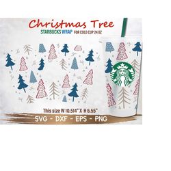 Christmas Tree Starbucks Cup SVG, Christmas svg, DIY Venti for Cricut 24oz venti cold cup, Instant Download