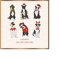 Christmas Pitbull Dogs svg, Christmas svg, Files for Cricut, silhouette, PNG Sublimation, Instant Download