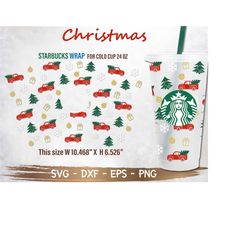 Christmas Starbucks Cup SVG, Christmas SVG, Christmas tree svg, DIY Venti for Cricut 24oz venti cold cup, Instant Downlo