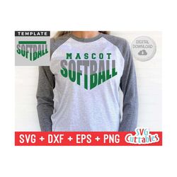 softball svg - softball template - svg - eps - dxf - png - silhouette -  cricut cut file - 0041 - softball team - digita