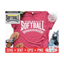 softball svg - softball template - svg - eps - dxf - png - silhouette -  cricut cut file - 0034 - softball team - digita