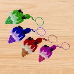 Amigurumi ice cream keychain pdf pattern