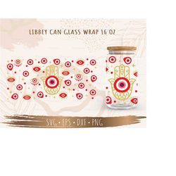 Red Evil Eye SVG, DIY for Libbey Can Shaped Beer Glass 16oz, Cut file for Cricut, Digital download