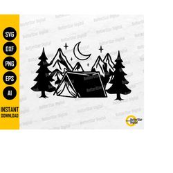 Camping Tent SVG | Great Outdoors SVG | Camp Scene Svg | Cricut Cutting File Silhouette Printables CNC Clipart Vector Di