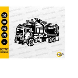 garbage truck svg | trash truck svg | waste disposal vinyl decal graphics | cutting cut file printable clipart vector di